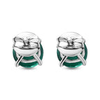 Emeraldine Quartz Solitaire Earrings with Push Back in Platinum Overlay Sterling Silver 3.32 Ct