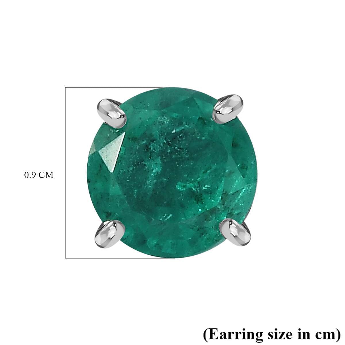 Emeraldine Triplet Quartz Solitaire Stud Push Post Earrings in Platinum Overlay Sterling Silver 3.446 Ct. 7826378 7