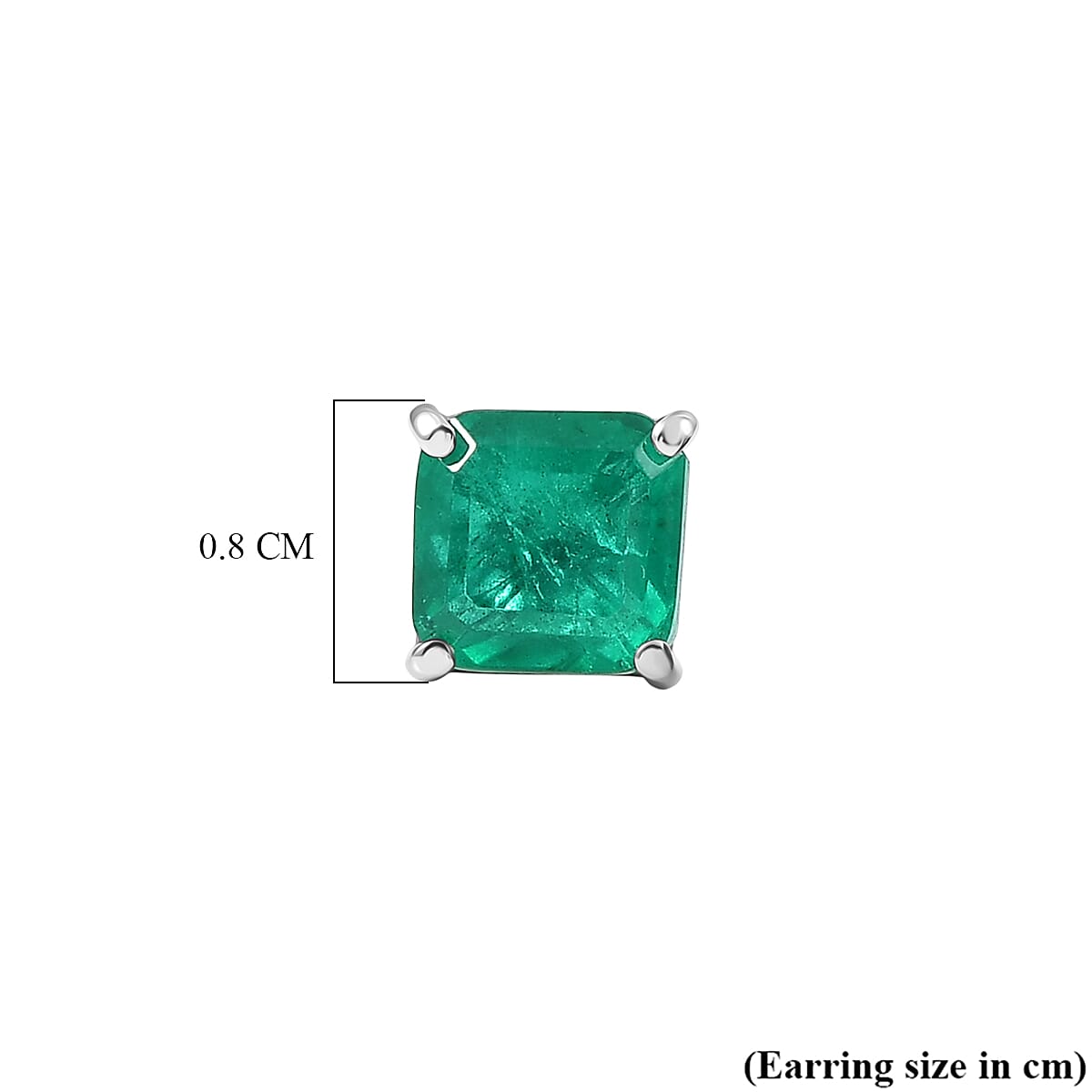 Emeraldine Triplet Quartz Solitaire Stud Push Post Earring in Platinum Overlay Sterling Silver 3.35 Ct. V32372591 5