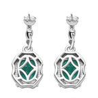 Emeraldine Quartz Solitaire Earring in Rhodium Overlay Sterling Silver 3.56 ct