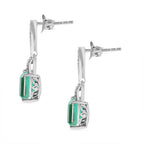Emeraldine Quartz,  Zircon Earring in Rhodium Overlay Sterling Silver 5.08 ct