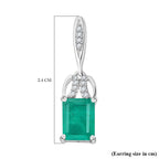 Emeraldine Quartz,  Zircon Earring in Rhodium Overlay Sterling Silver 5.08 ct