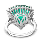 Emeraldine Triplet Quartz & White Zircon Ring in Rhodium Overlay Sterling Silver 10.09 Ct.