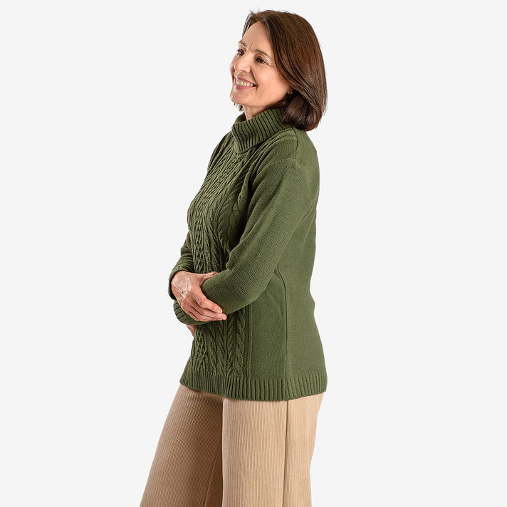 Emma Cableknit Roll Neck Jumper - L 7844943 2