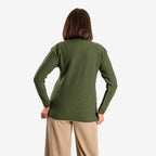 Emma Cableknit Roll Neck Pullover (Size 16 to 18) - Deep Olive