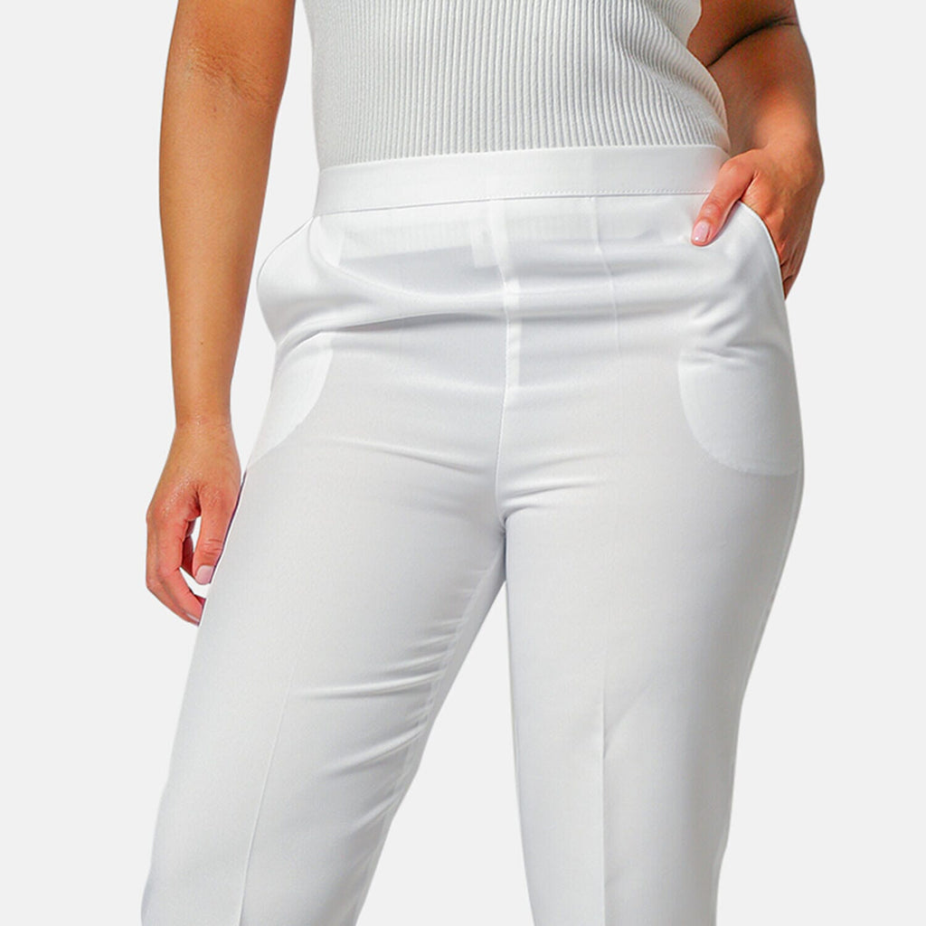 Emma Bi-Stretch Trousers (Size 10, Leg Length 25 inch) - White