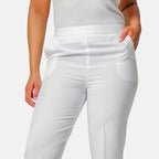 Emma Bi-Stretch Trousers (Size 10, Leg Length 25 inch) - White