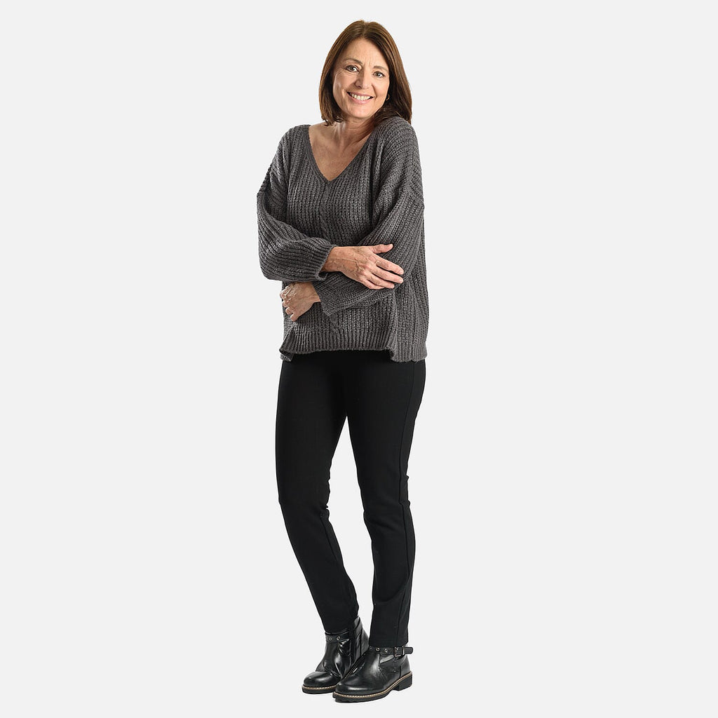 EMMA Cable Knit Jumper (Size - 8 to 14) - Grey