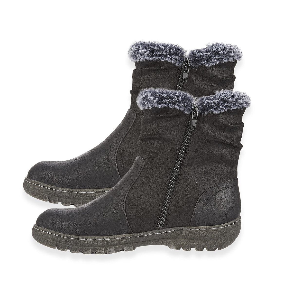 Emma Hazel Winter Boot With Faux Fur Trim (Size 4) - Black V32513115 1