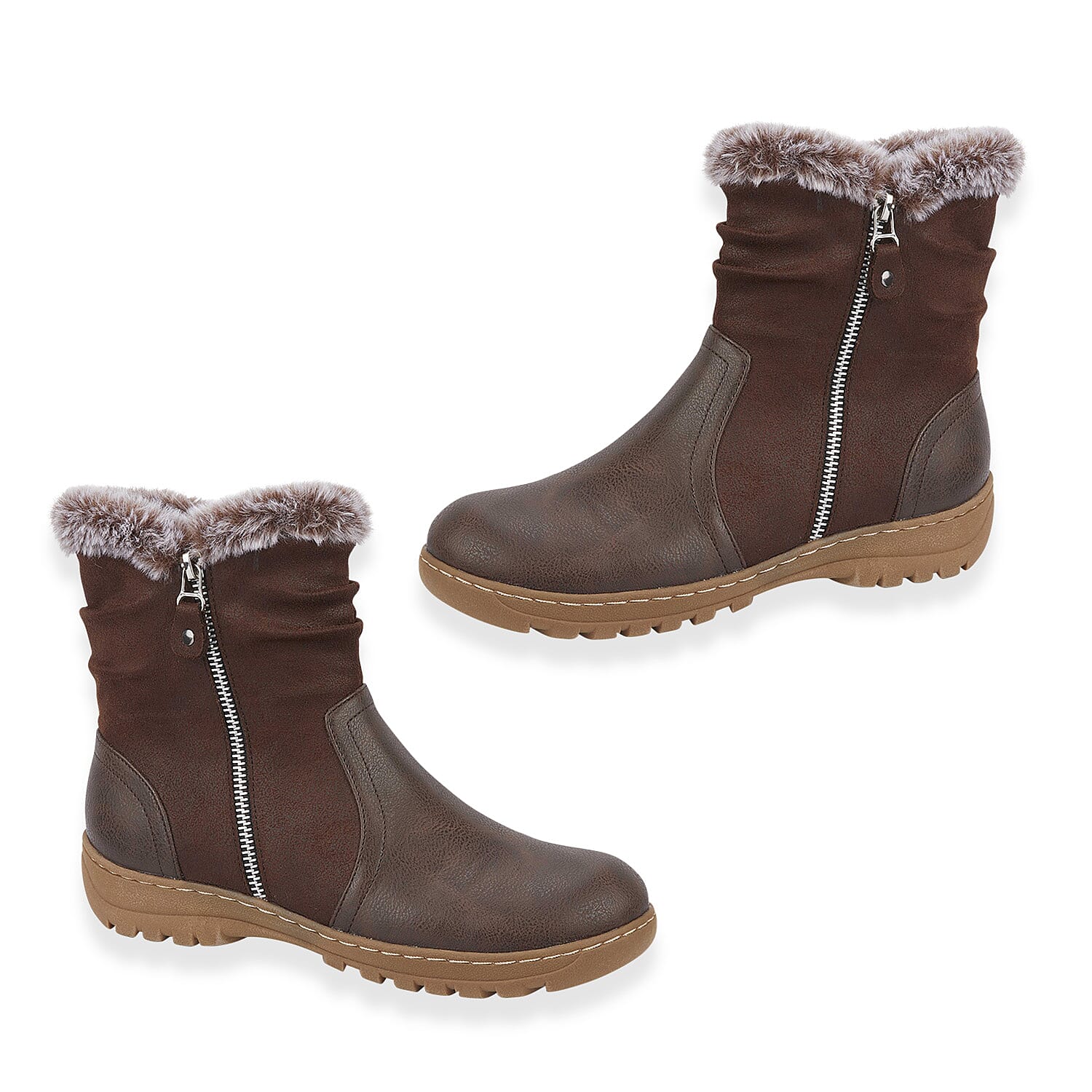 Emma Hazel Winter Boot With Faux Fur Trim (Size 4) - Cognac 8283211 0