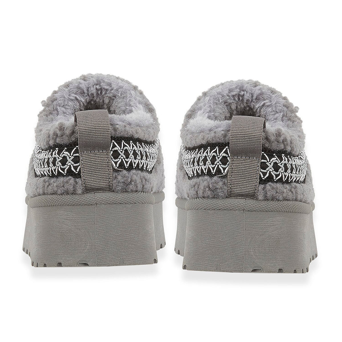 Emma Panda Embroidered Trim Platform Sherpa Boots (Size 4) - Grey 8283064 2