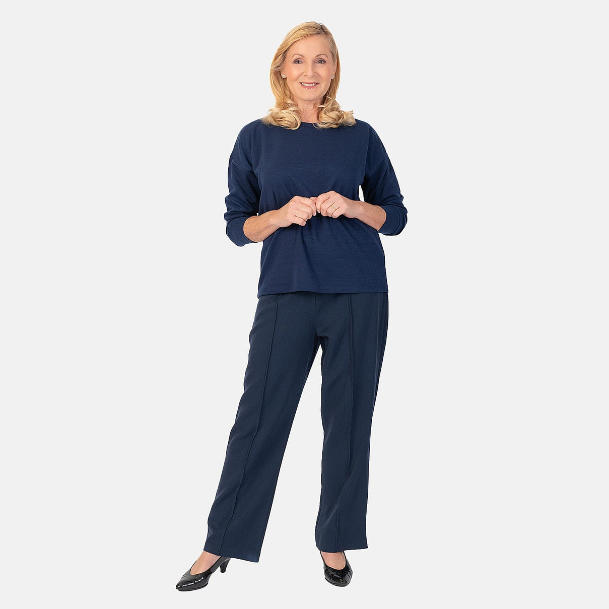 Emma Ladies Wide Leg Trousers - Navy 7925976 0