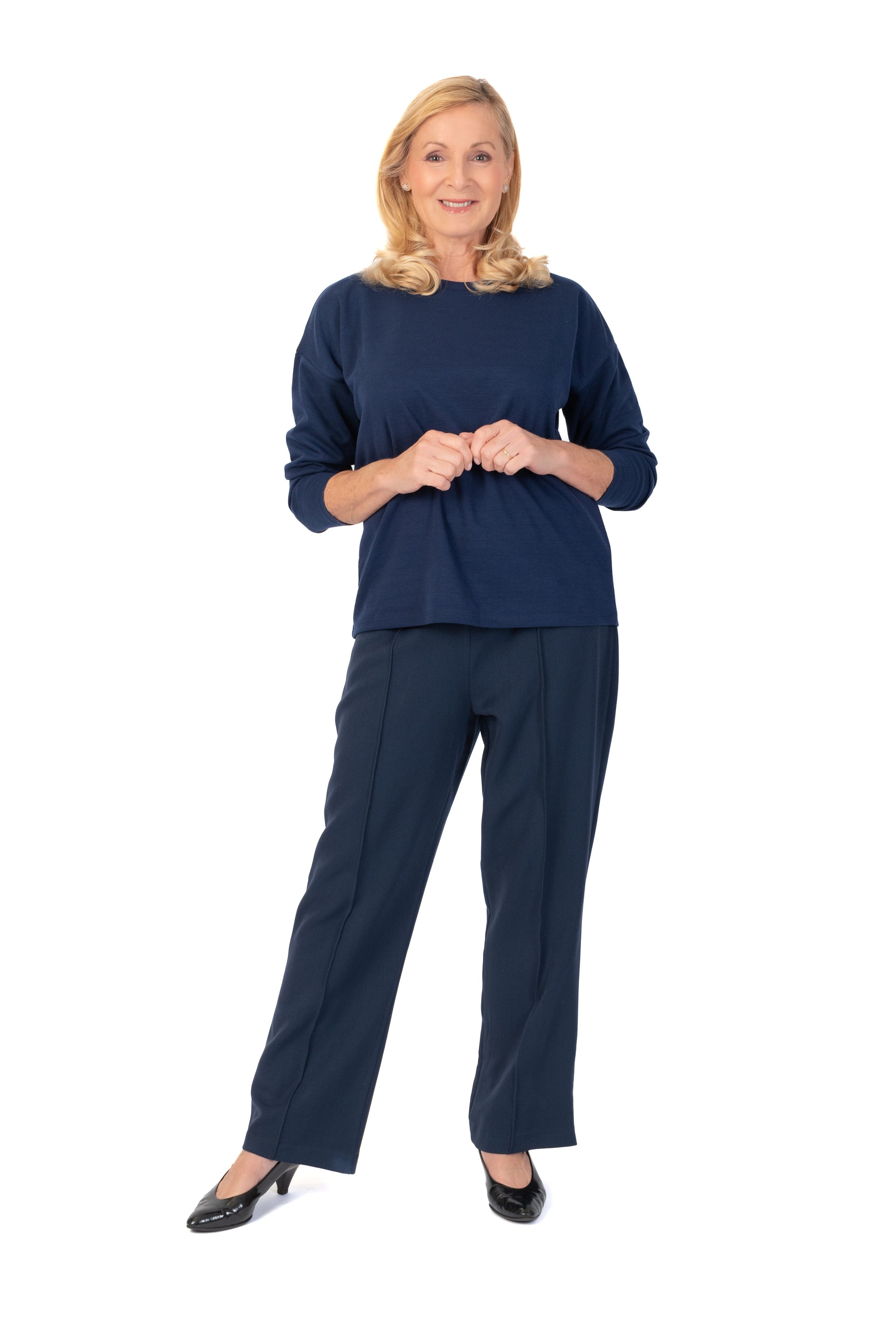 Emma Ladies Wide Leg Trousers - Navy 7925976 5
