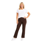 Emma Ribbed Bootcut Elastic Trousers (Size 22) - Chocolate