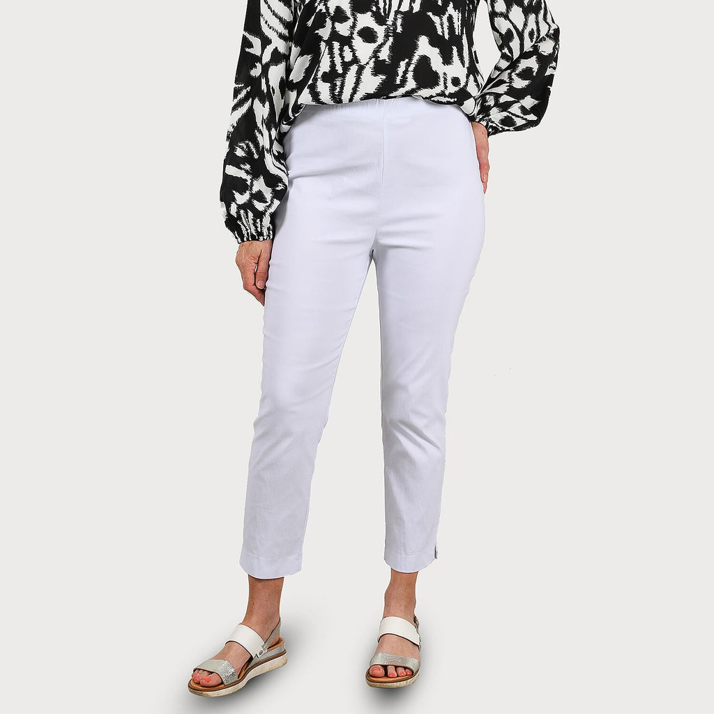 Emma Stretchable Bengaline Trousers (Size 10) - Classic White