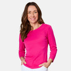 Emreco 3-4 Sleeve Crew Neck Top (Size 10) - Pink