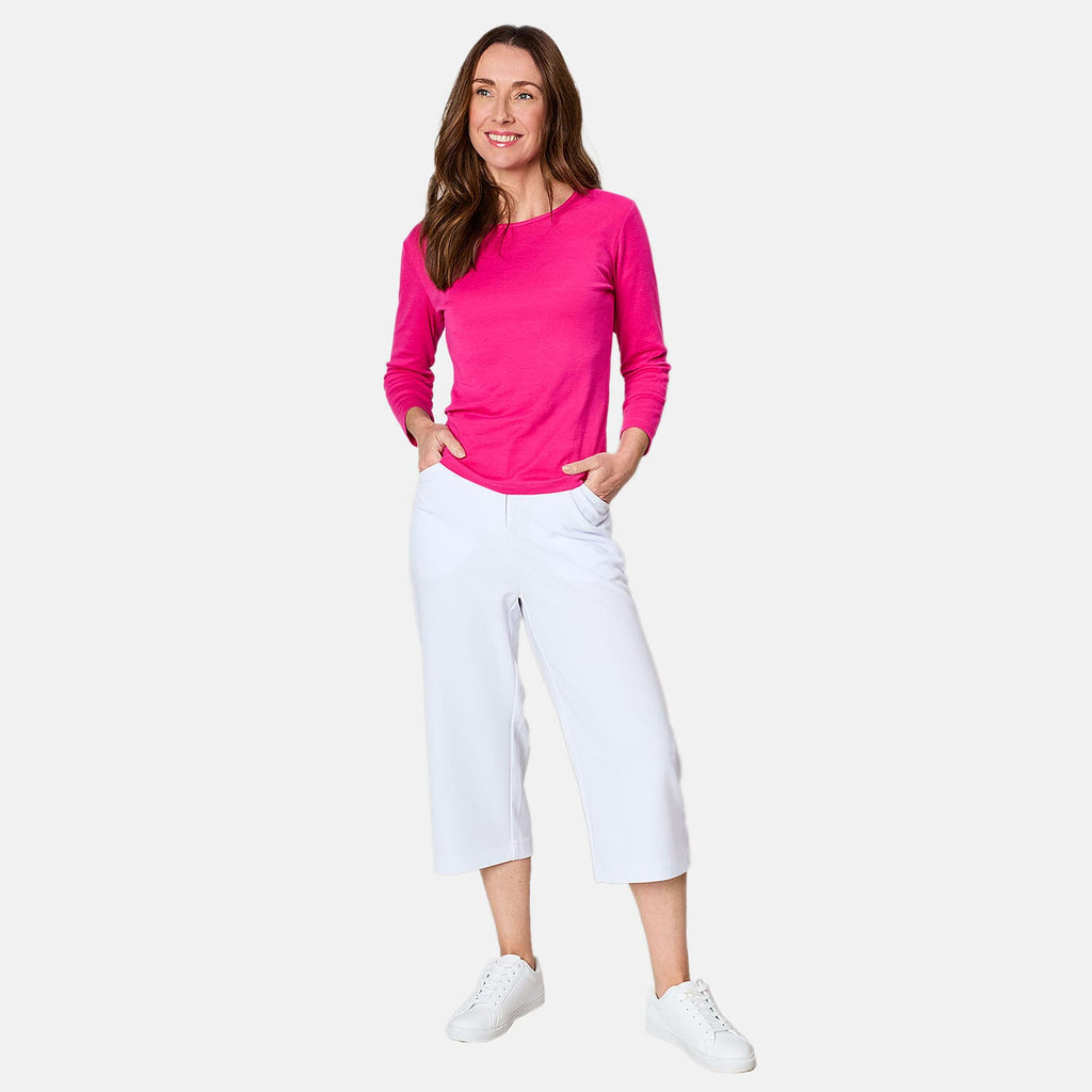 Emreco 3-4 Sleeve Crew Neck Top (Size 10) - Pink