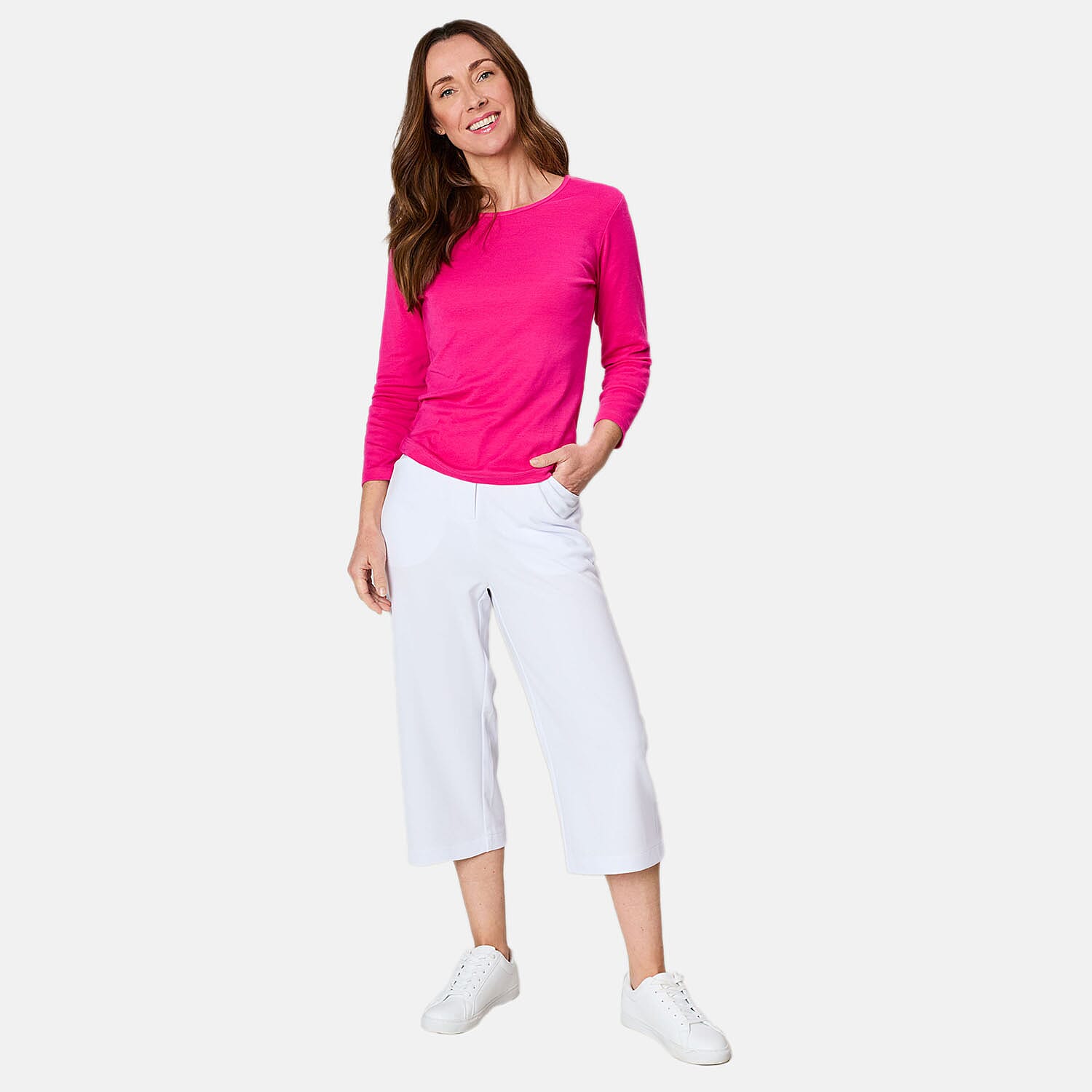 Emreco 3-4 Sleeve Crew Neck Top (Size 10) - Pink 7744781 3