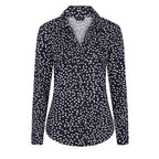 Emreco 3-4 Sleeve Print Mandarin Collar Blouse (Size 16) - Blue