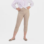 Emreco Crop Stretch Bengaline with Back Pockets (Size 10) - Stone