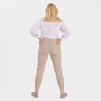 Emreco Crop Stretch Bengaline with Back Pockets (Size 10) - Stone
