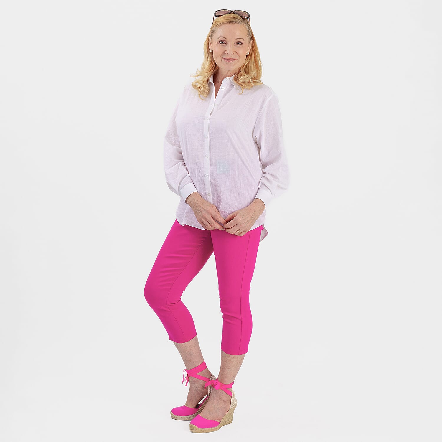 Emreco Crop Stretch Bengaline with Back Pockets (Size 16) - Cerise V32518763 1