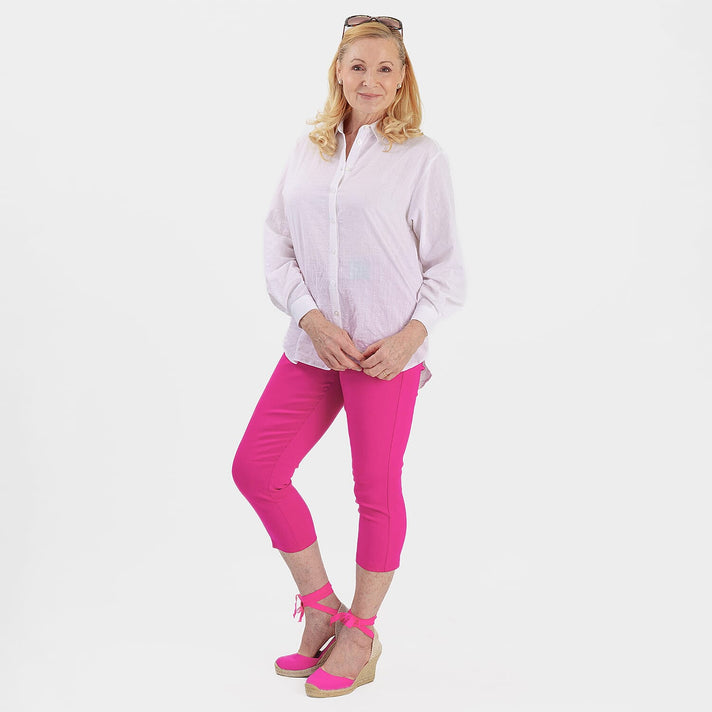 Emreco Crop Stretch Bengaline with Back Pockets (Size 16) - Cerise 8226315 2