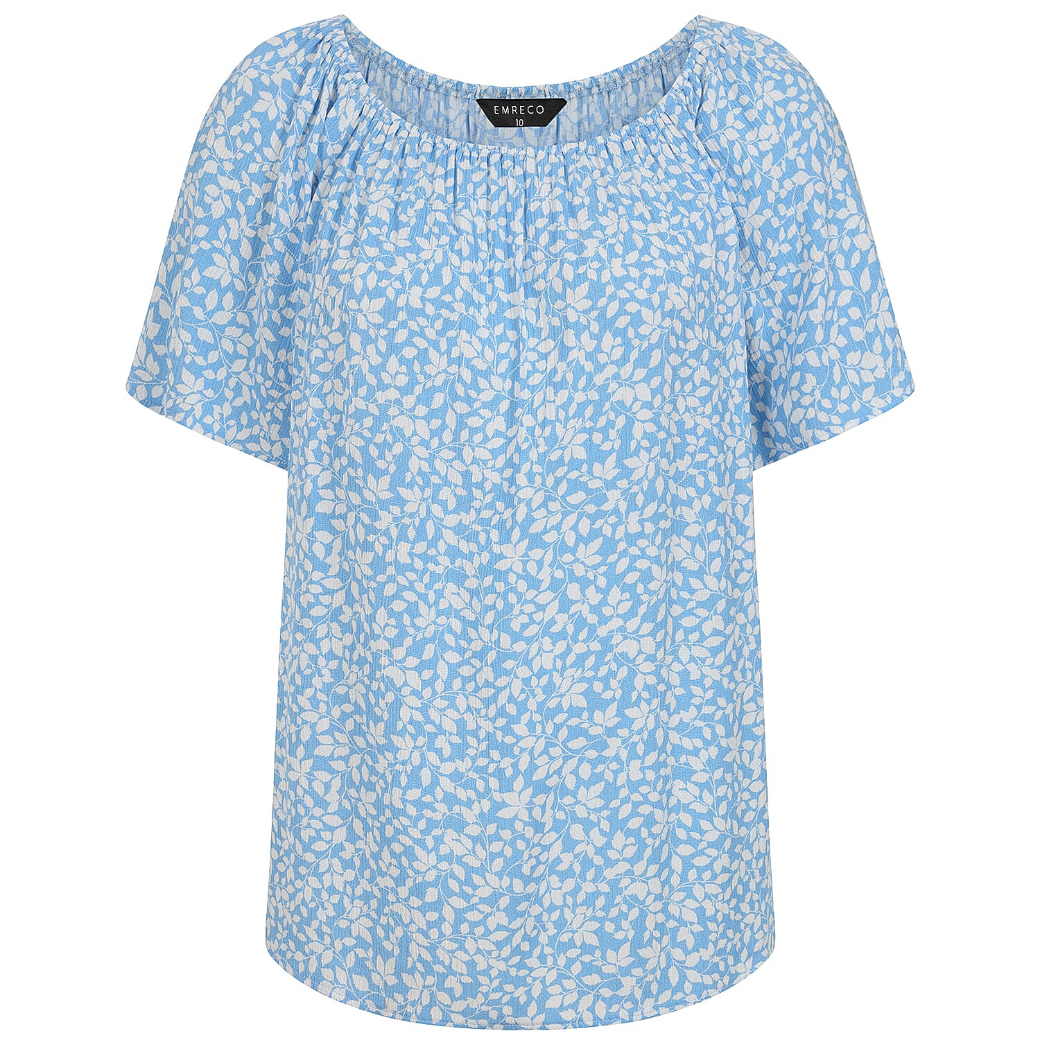 Emreco Womens Floral Print Short Sleeve Off-Shoulder Top (Size 16) V32527073 1