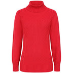 Emreco Chunky Cable Front Roll Neck Jumper (Size XL) - Red