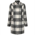 Emreco Check Funnel Neck Coat (Size 18) - Black & White