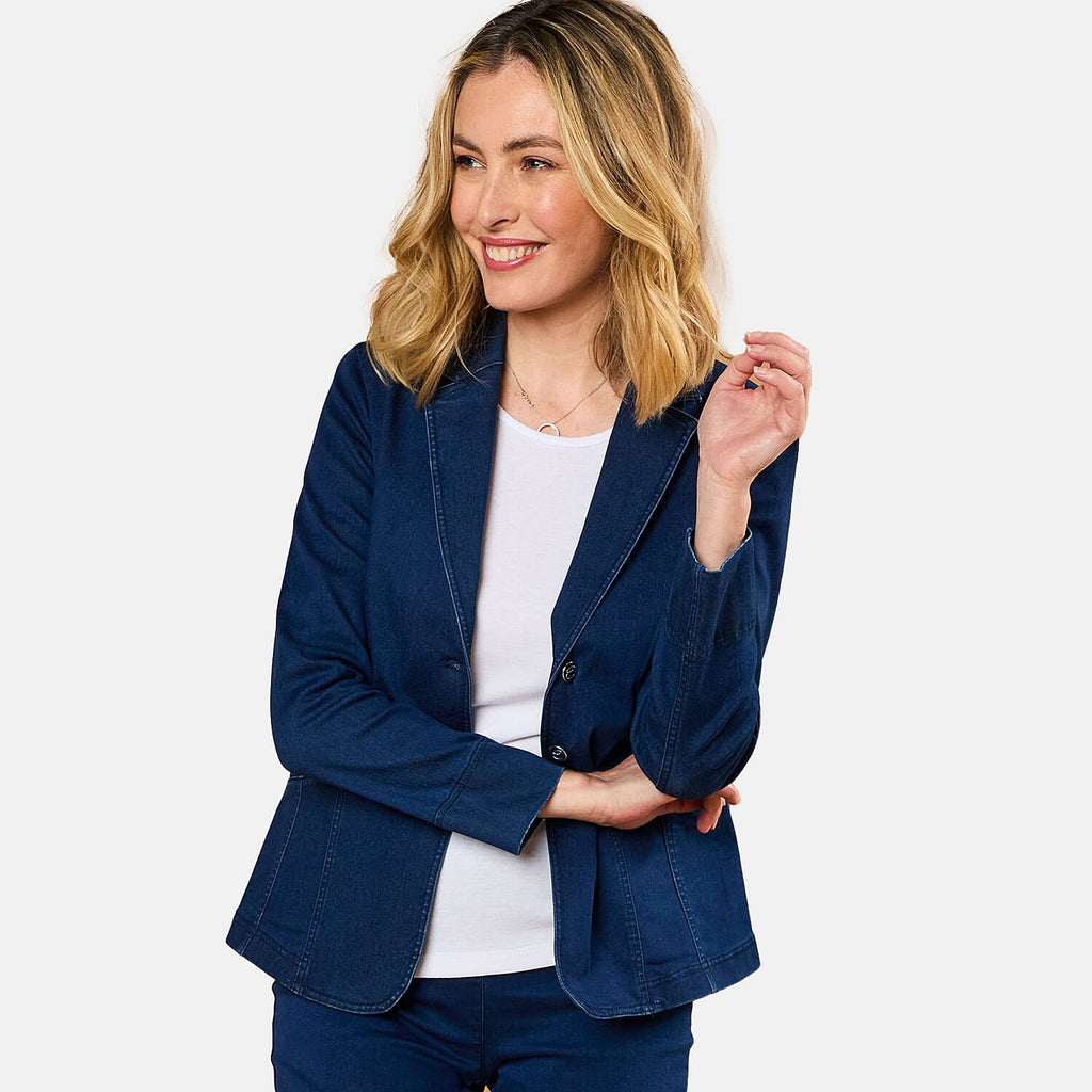 Emreco Cotton Blazer (Size 18) - Denim Blue