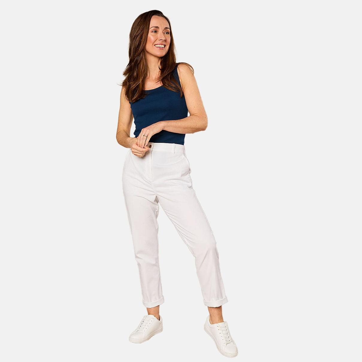 Emreco Pure Cotton Elastic Back Turn Up Chino 7859269 1