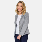Emreco Fitted Stretch Stripe Blazer (Size 20) - Navy