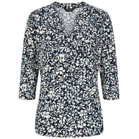 Emreco Floral Print Mandarin Collar Blouse (Size 12) - White 8097502 2