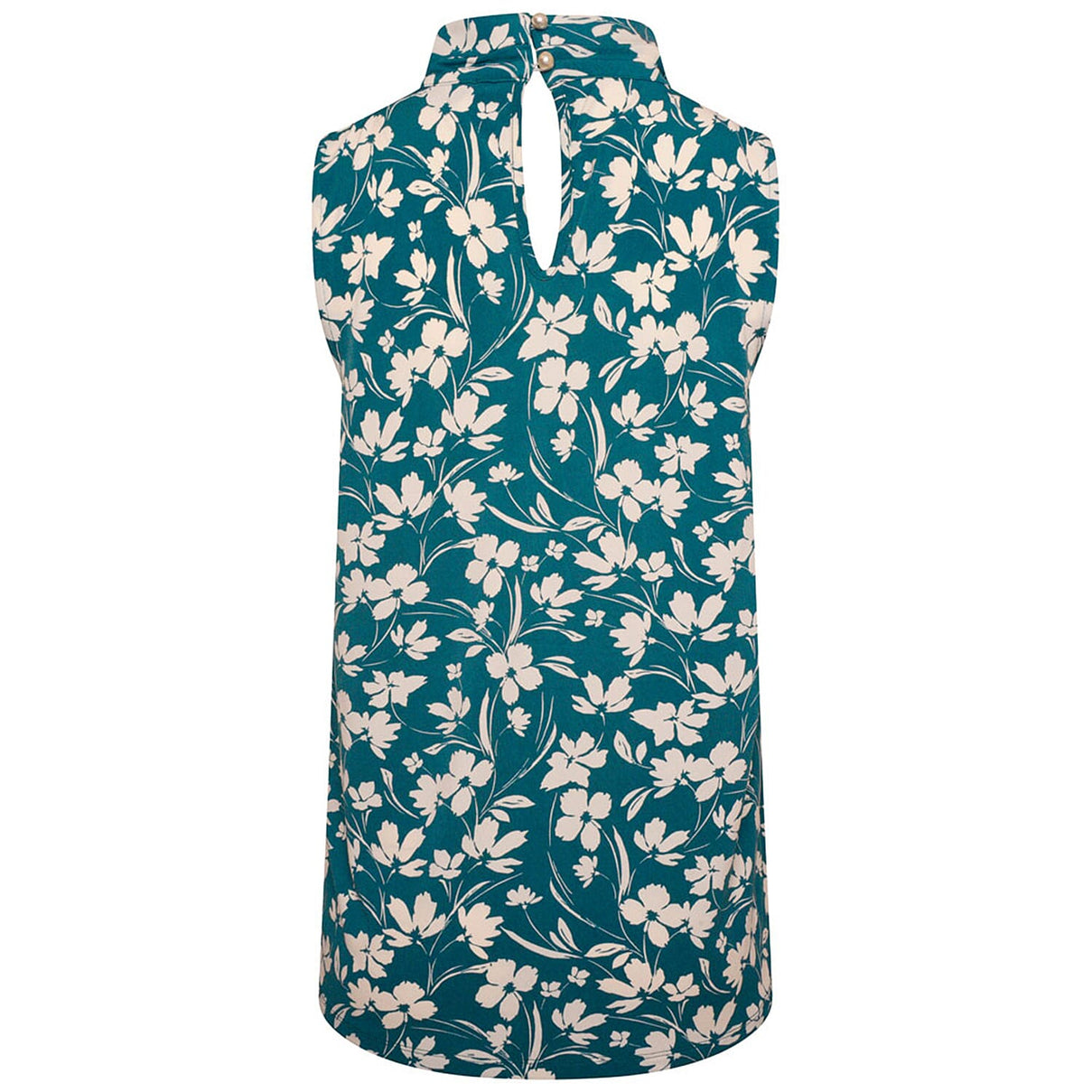 Emreco Floral Print Twist Neck Sleeveless Top - Teal 7554087 9