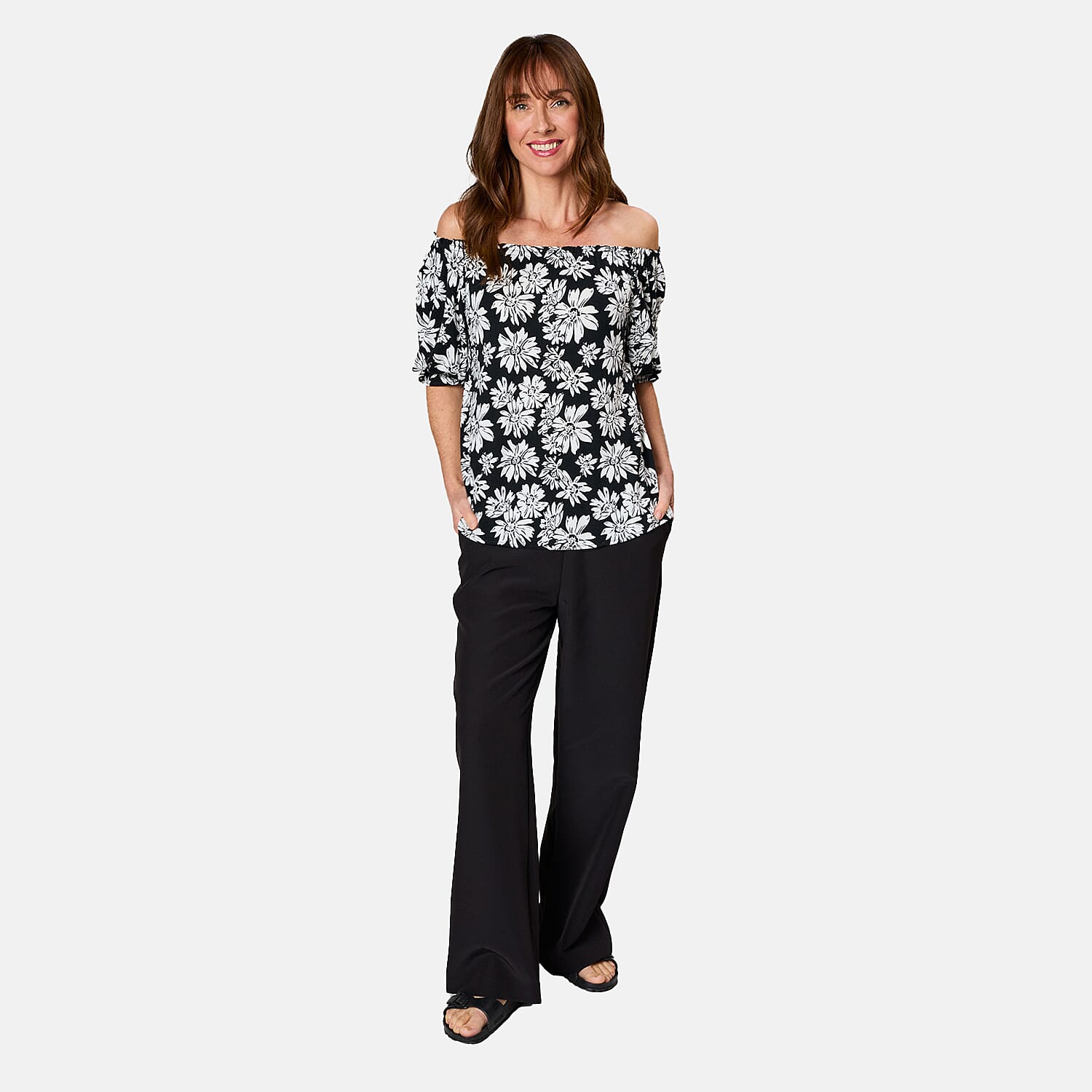 Emreco Frill Sleeve Floral Top 7805020 2