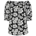 Emreco 100% Viscose Frill Sleeve Floral Top (Size 18) - Black