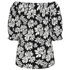 Emreco 100% Viscose Frill Sleeve Floral Top (Size 18) - Black