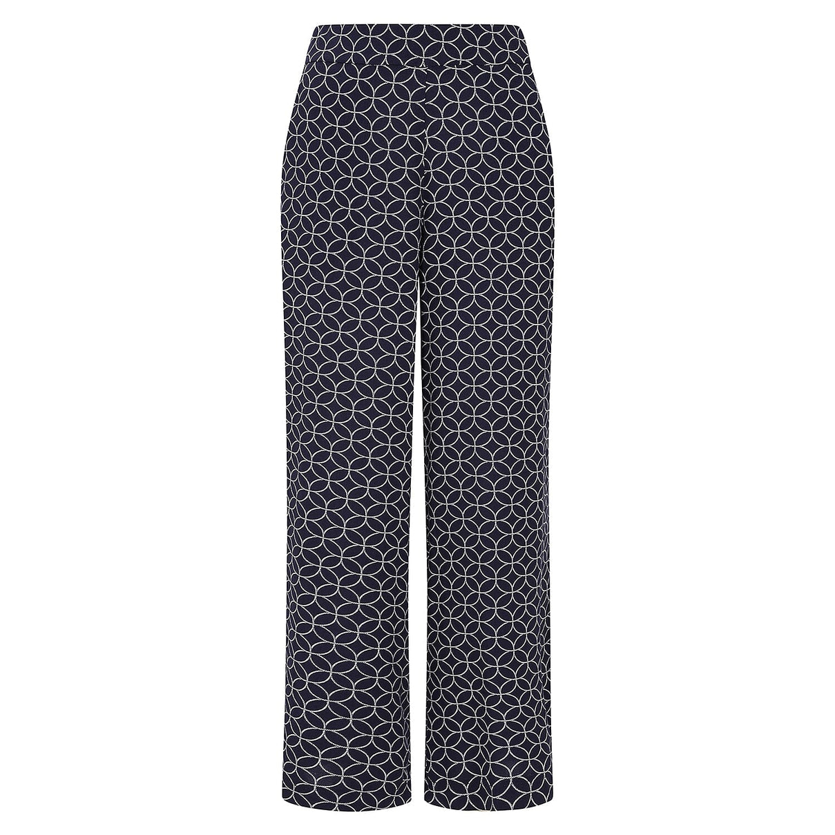 Emreco Spun Viscose Printed Elastic Waist Wide Leg Trouser (Size 12) - Navy 8265787 1