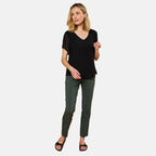 Emreco Jeans Style Stretch Trouser 27 Inch (Size 12) - Dark Khaki