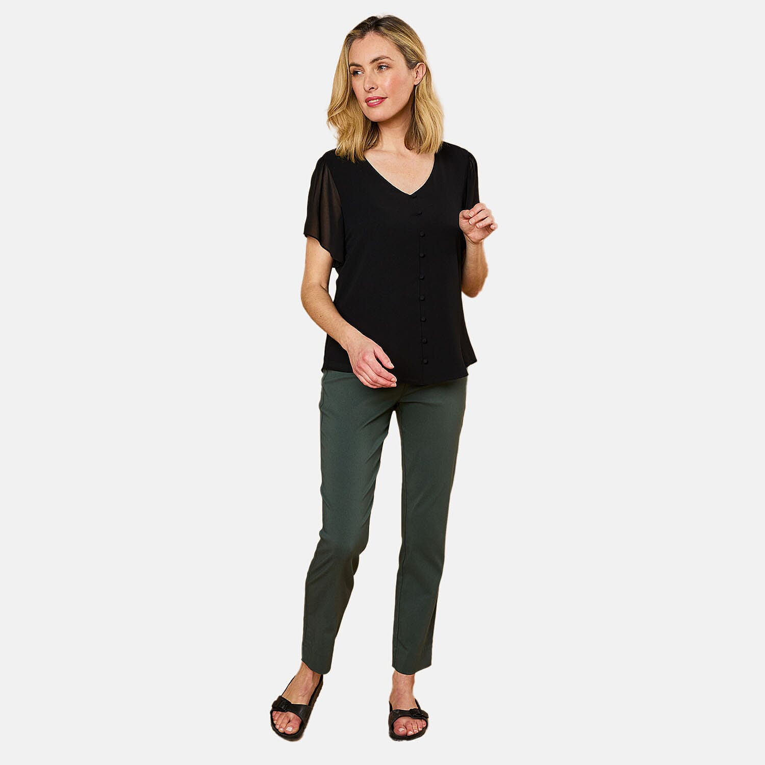 Emreco Jeans Style Stretch Trouser 27 Inch (Size 10) - Dark Khaki 7744602 0
