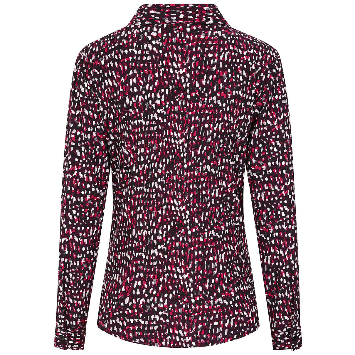 Emreco Long Sleeve Classic Collar Micro-Print Blouse (Size 16) -  Plum 8097440 2