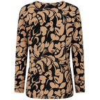 Emreco Artistic Print Round Neck Top (Size 16) - Black