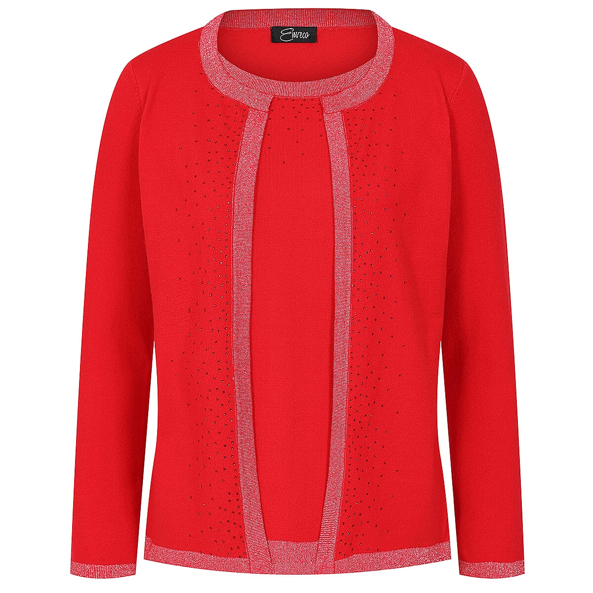 Emreco Twin Set with Lurex Trim &amp; Heat Seal (Size 16  to 18) - Red 7997709 2
