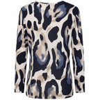Emreco Artistic Print Round Neck Top (Size 18) - Blue