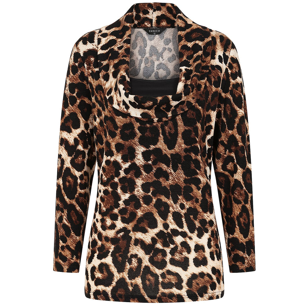 Emreco Cowl Neck Top (Size 18) - Stone