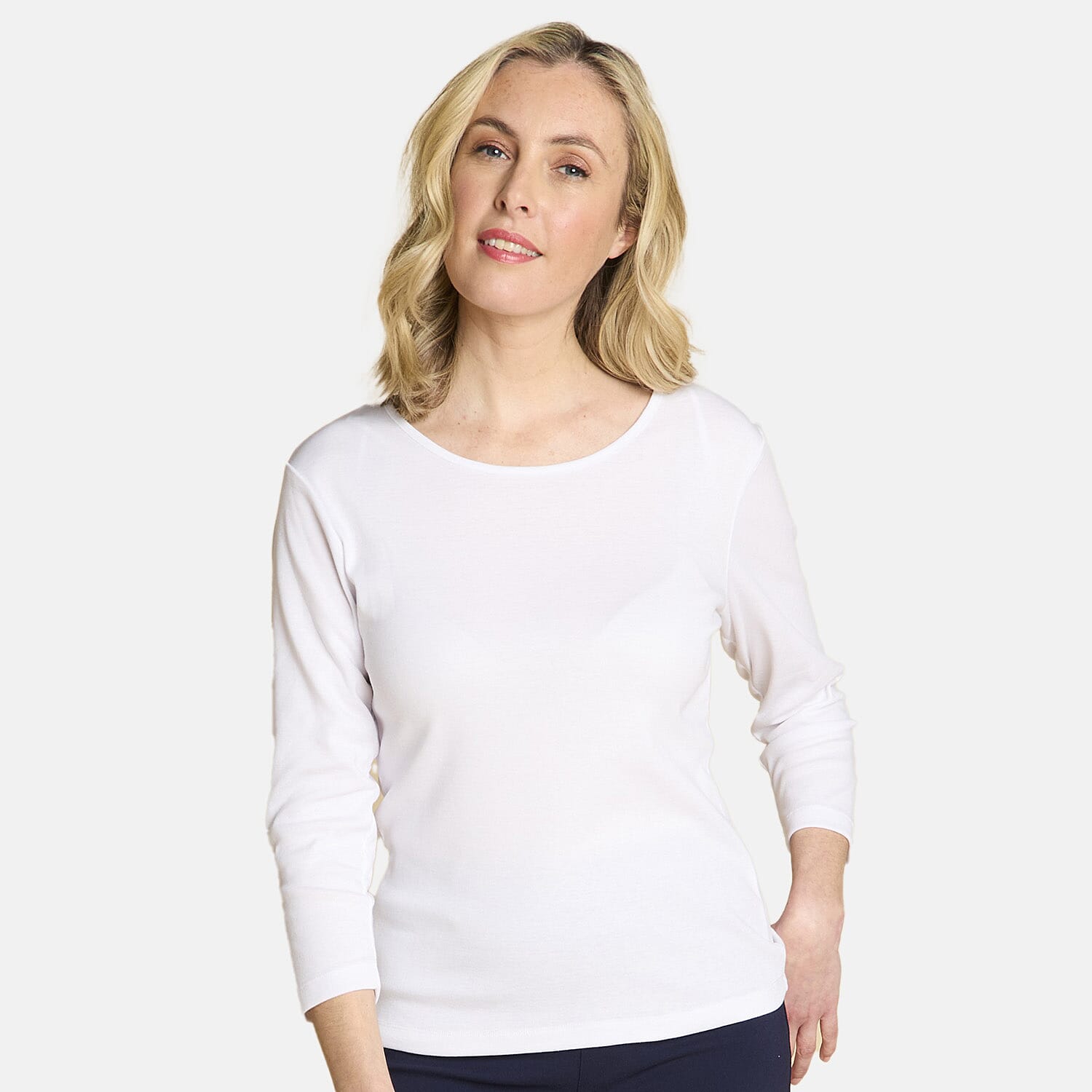 Emreco Relaxed Fit 3-4 Sleeve Crew Neck Classic Top 7972600 0