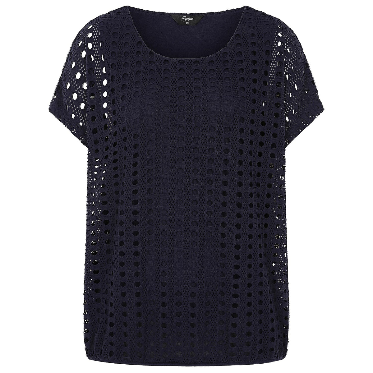 Emreco Lace Jersey Knit Elastic Hem Top 7805737 3