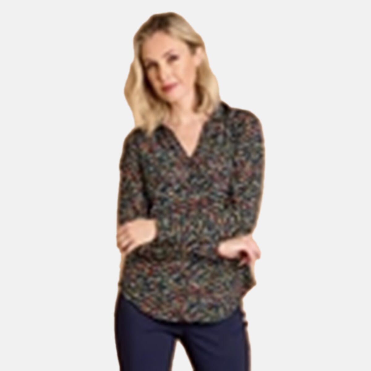 Emreco Long Sleeve Classic Collar Blouse (Size 16) - Teal V32523119 2