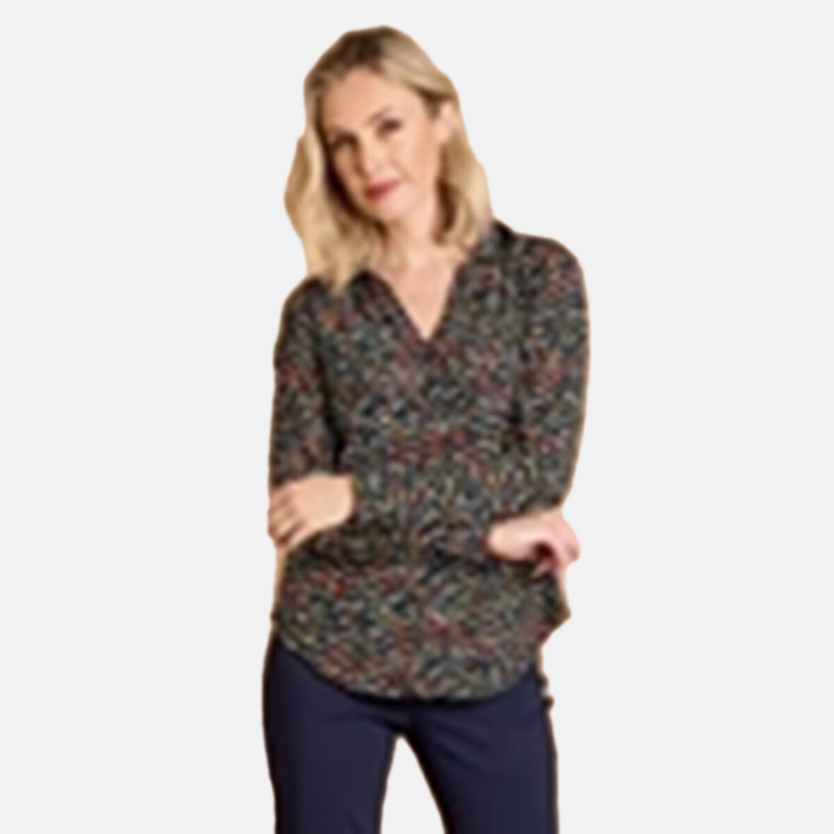 Emreco Long Sleeve Classic Collar Blouse (Size 16) - Teal V32523119 3